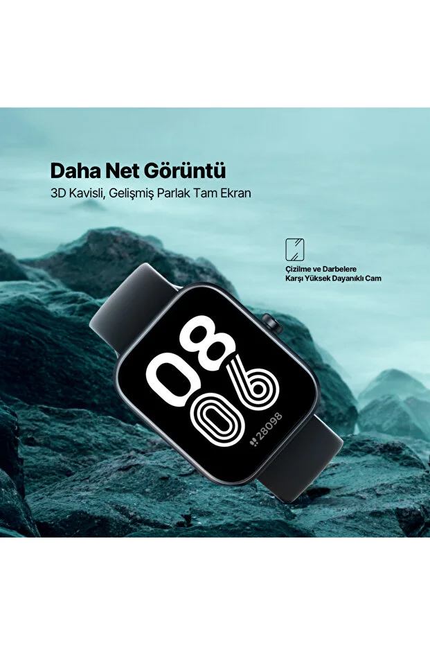 Tempus 47 mm Dikdörtgen Kasa Akıllı Saat Siyah 